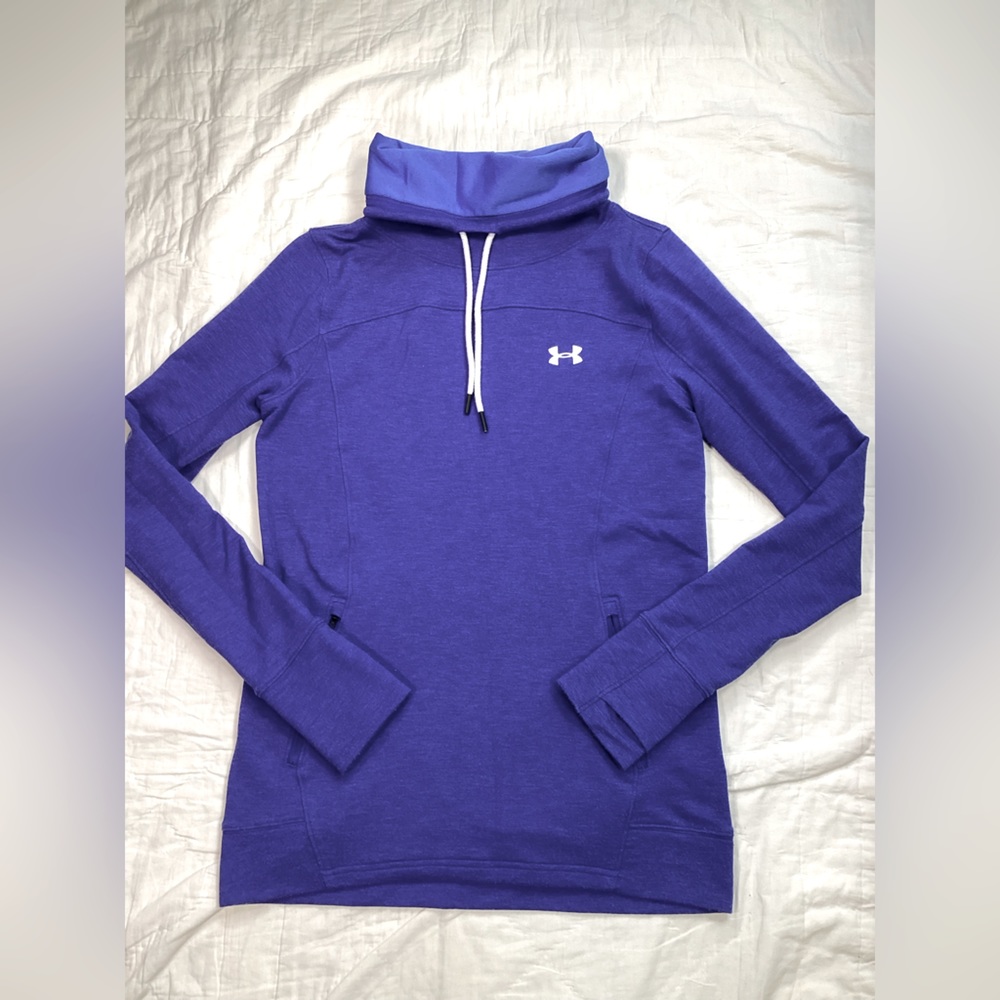 Women’s Under Armour Funnel Neck Lightweight Sweatshirt Pullover Blue Small
